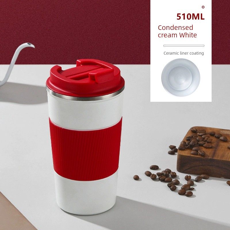 Coffee Cup with High Aesthetic Value, Large Capacity, Insulated Cup with Ceramic Inner Coating, Portable Cup for Men and Women, Office Tea Cup