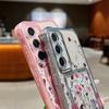 Fashion Floral Print Shockproof Clear Silicone Case For Samsung S24 FE S23 Ultra S22 A16 A15 A55 A35 A54 A14 Card Slot Soft Transparent Phone Cover
