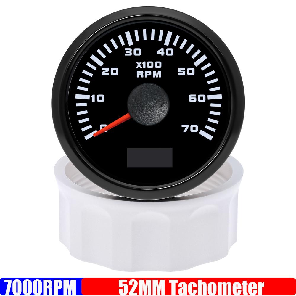 2" 52mm Tachometer 3000RPM 4000RPM,6000RPM,70000RPM,8000RPM Tacho Gauge Red Light RPM Meter for Boat Marine Car 12V24V
