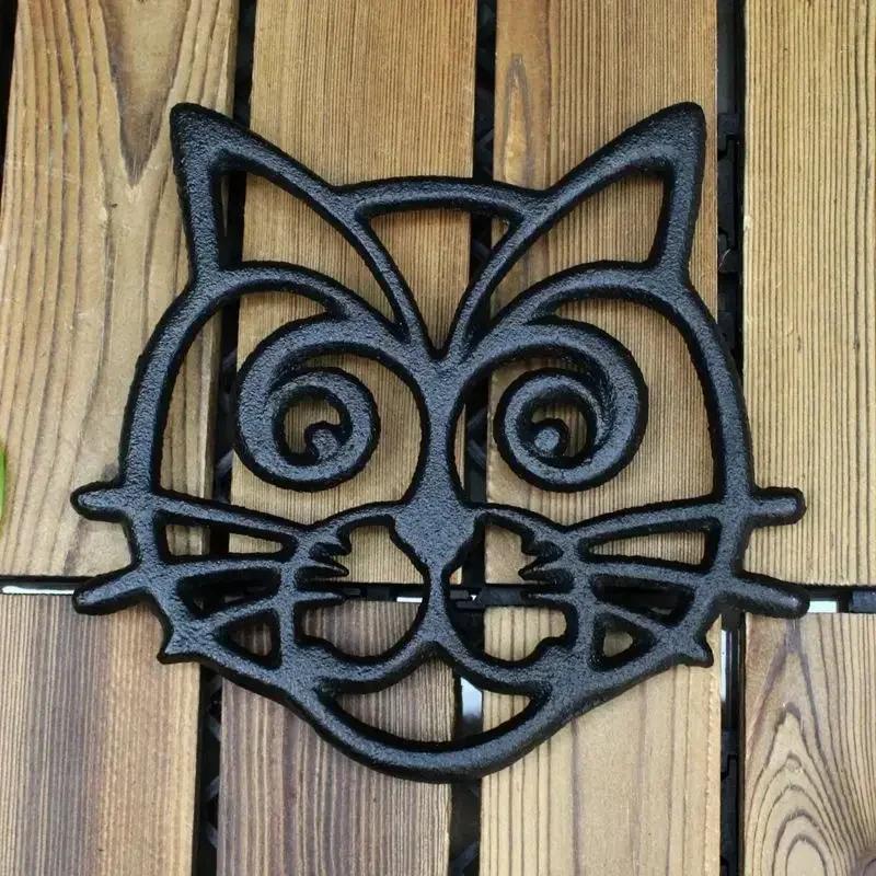 Owl Retro Decoration Ironwork Insulation Rack Water Kettle Style Household Cup Bowl Placemat Cast Iron Kitchen Plate Pot Mats