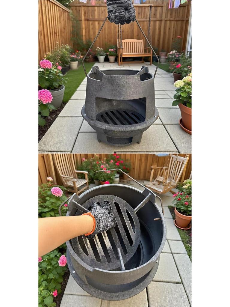 Thickened Cast Iron Firewood Stove - Multi-Use Heating & BBQ Stove