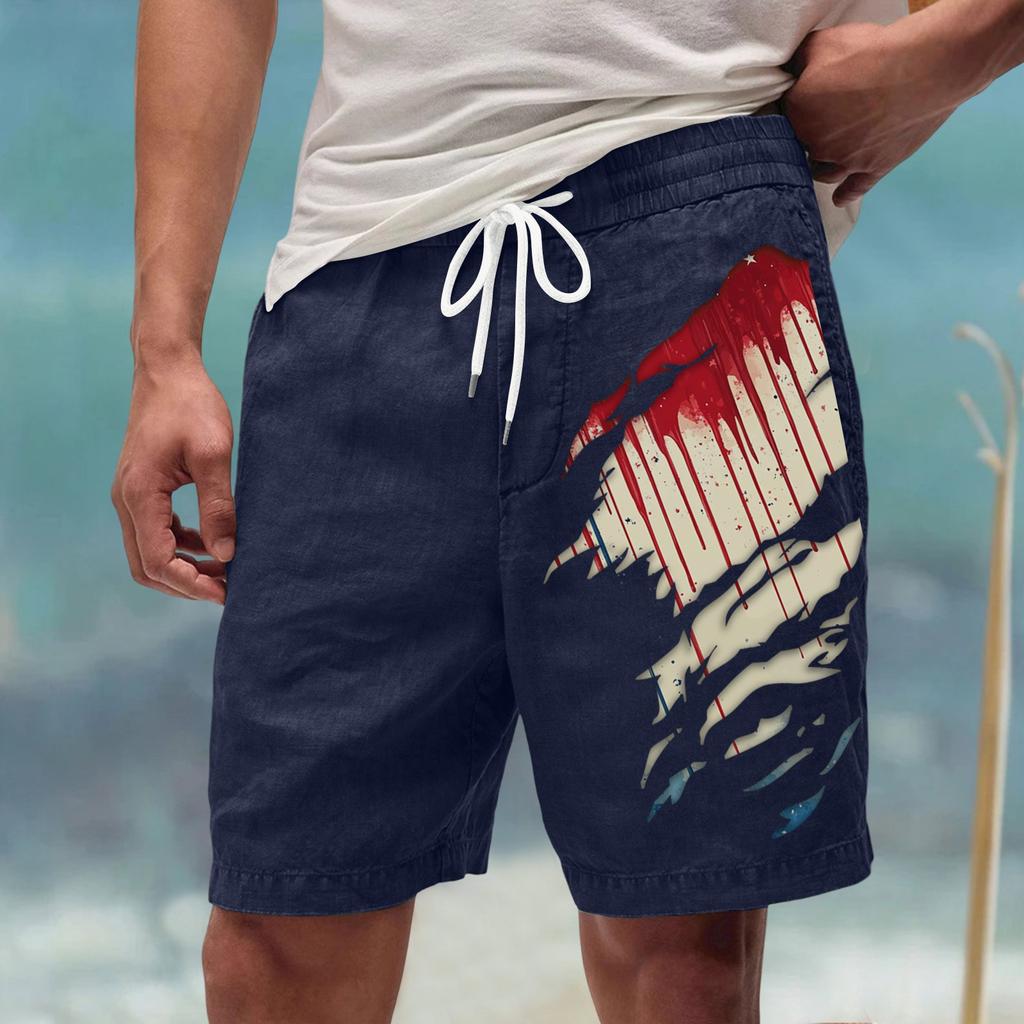 Męskie letnie, duże, swobodne, luźne spodnie sportowe, szorty plażowe