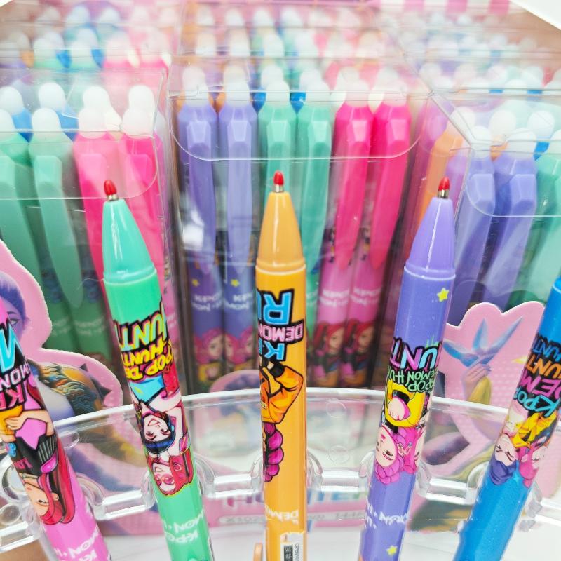 12 Adet Sevimli Kpop İblis Avcıları Silinebilir Jel Kalem Mürekkebi Hızlı Kuruyan Sevimli Nötr Kalem Öğrenci Çocuk Okul Yazı Kırtasiye Malzemeleri
