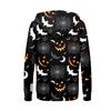 Women's Long Sleeve Halloween Printed Sweatshirt Pocket Zipper Hooded Jacket