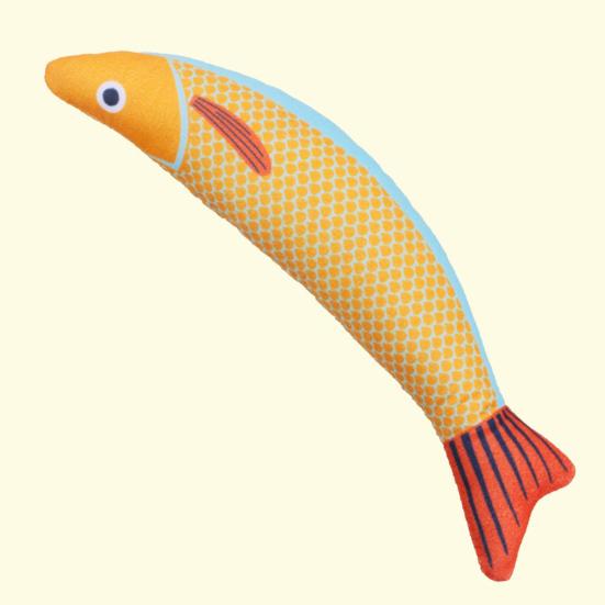 2 Pcs Catnip Fish Cat Toy for Indoor Cats Interactive Kitten Chew Kicker Toy with Crinkle Sound Simulation Fish Shape Stuffed Cat Toy for Bored Relief