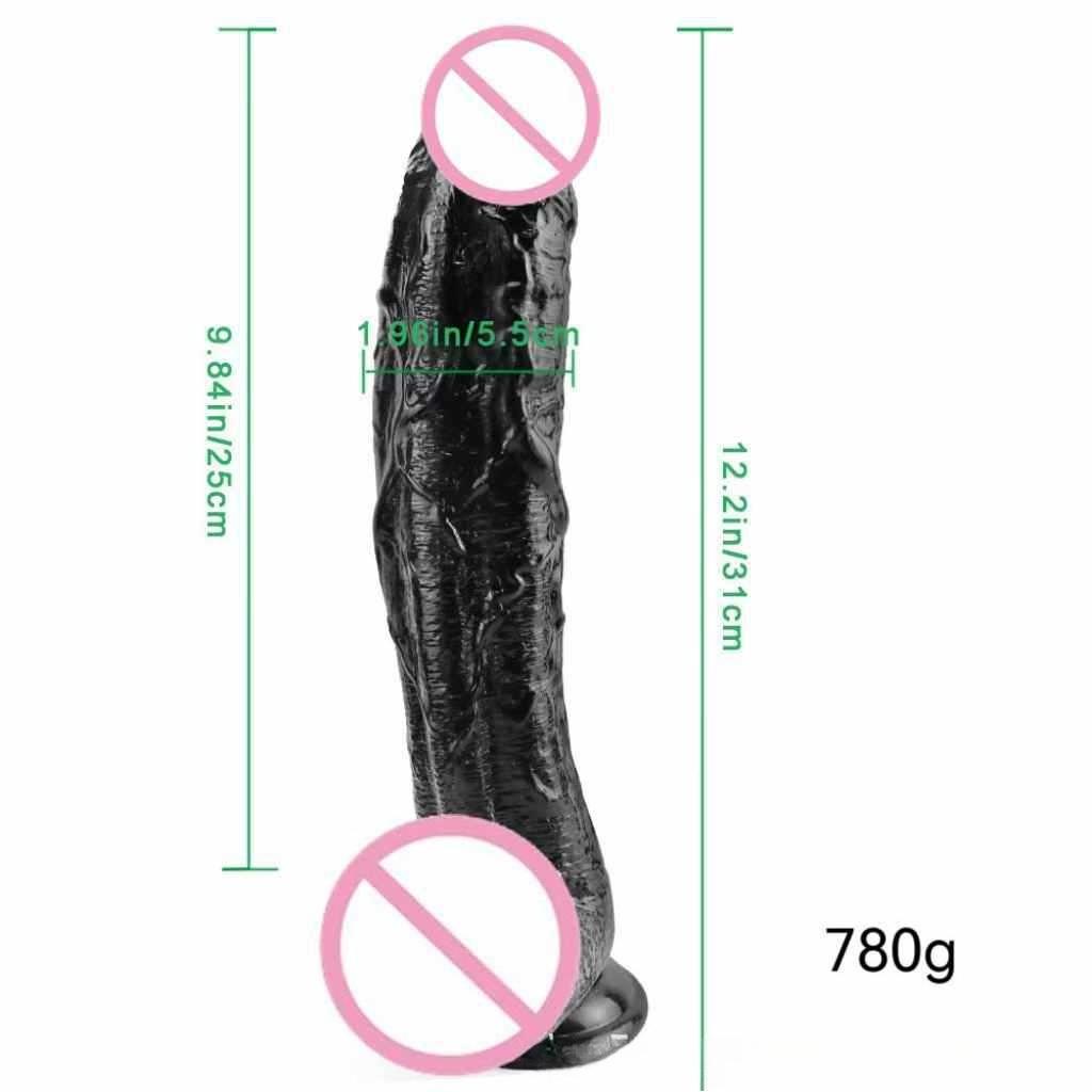 Black  Oversized, Thick and Long Simulation Penis  Fake Penis  Large Penis Anal Plug  Female Masturbator  Adult Product