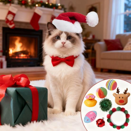 Calendario dell'Avvento per Gatti Giocattoli Interattivi per Gatti Topo di Peluche Palline Assortite Set Bacchetta 24 Giorni Calendario Conto alla Rovescia di Natale Regali per Amanti dei Gatti Proprietari di Gattini