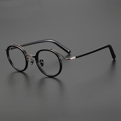 Handgefertigter Hochwertiger Vintage Acetat Brillenrahmen Herren Rund Luxus Designer Brillengestell Damen Retro Koreanische Marke Brillen