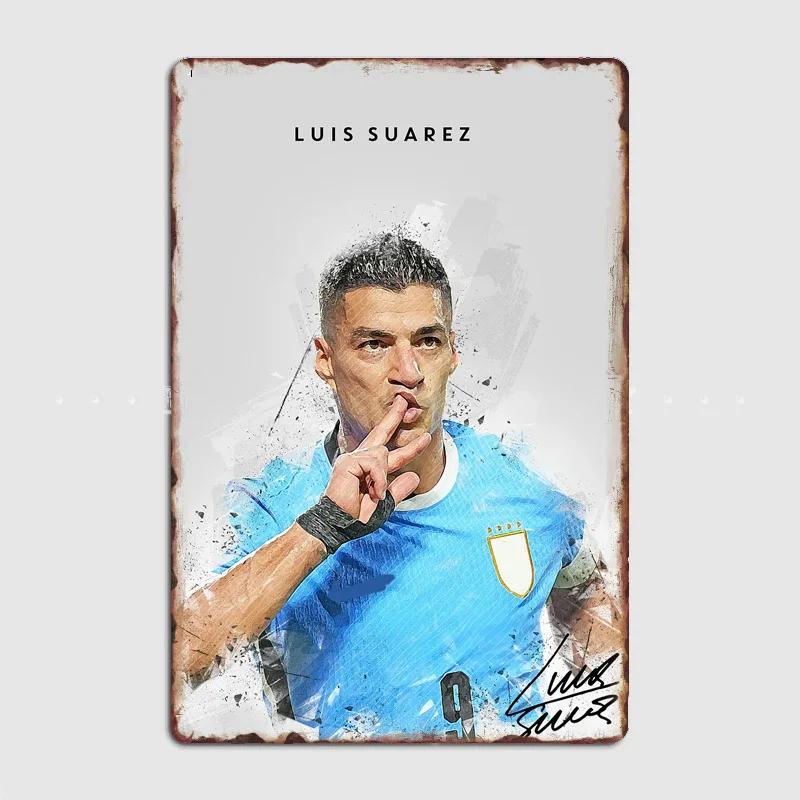 Luis Suarez Football Player Vintage Retro Metal Poster Sign Garage Club Custom Wall Decor Tin Room Decor Home Decor