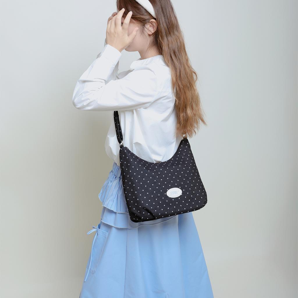 High-Value Denim Canvas Bag Female College Student Class Commuter Bag Shoulder Messenger Bag Mori Retro Tote Bag