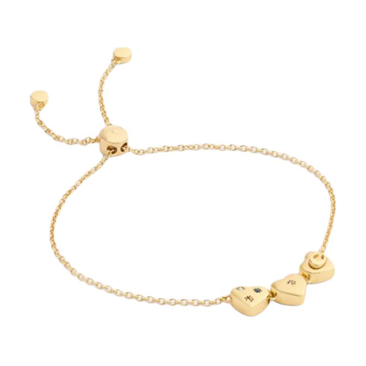 COACH Gold Heart Pendant Sliding Buckle Bracelet Unisex bracelet Brass CDS75_GD/MC Gold/Multicolor