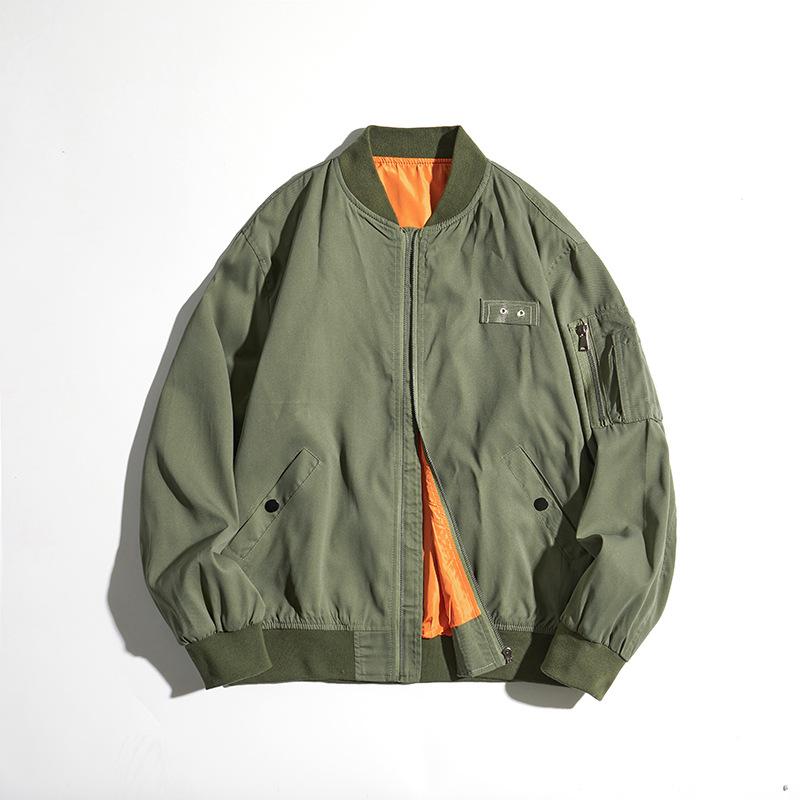 Men's Flight Jacket Loose Casual Jacket Versatile Multi Zipper Jacket