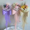 5Pcs Flower Box Bowknot Design Exquisite Outlook 5 Colors Rose Flower Bouquet Paperboard for Wedding