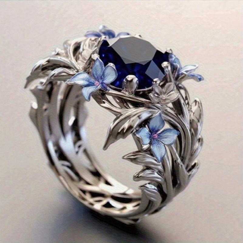 

1Pc Elegant Iris Style Ring Luxurious Cubic Zirconia Women S Ring Perfect For Weddings Engagements Valentine S Day Jewelry Gifts 6