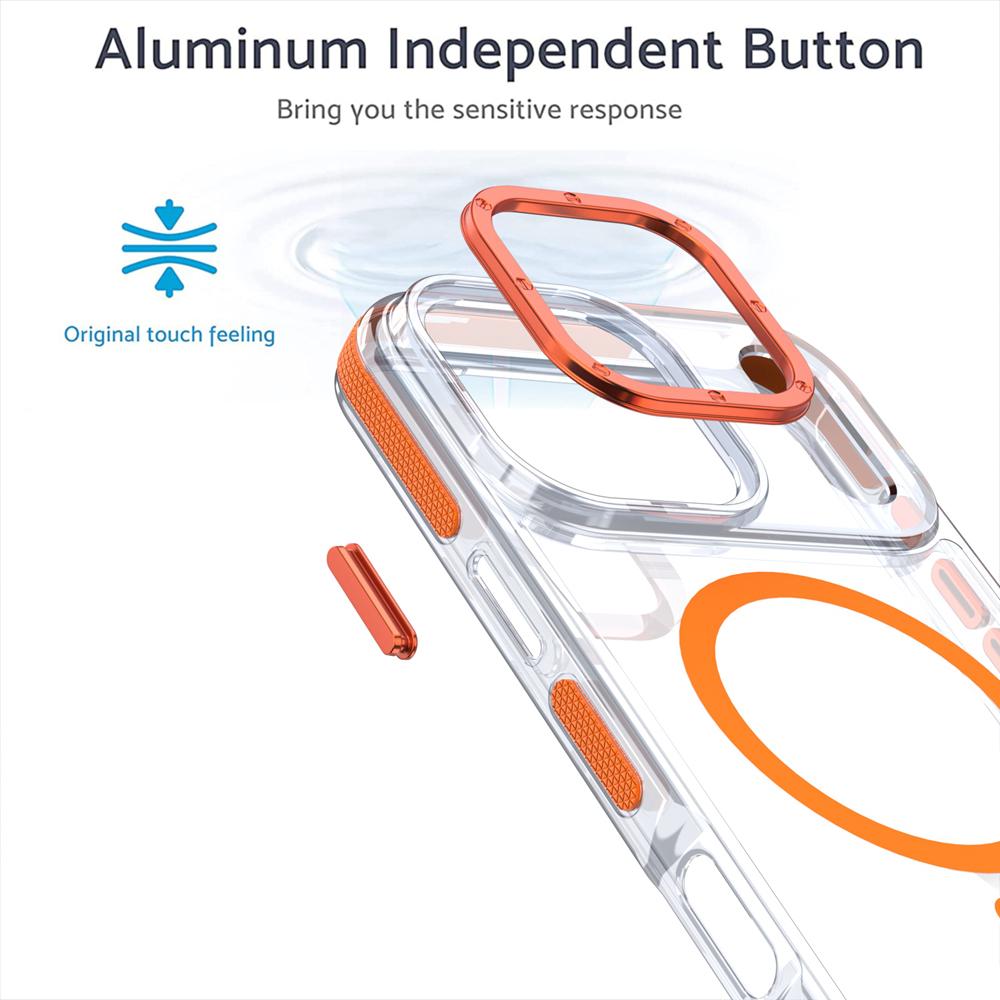 KEYSION HD Transparent Magnetic Case for MagSafe for iPhone 17 Pro Max Wireless Charging Shockproof Phone Cover for iPhone17 Air