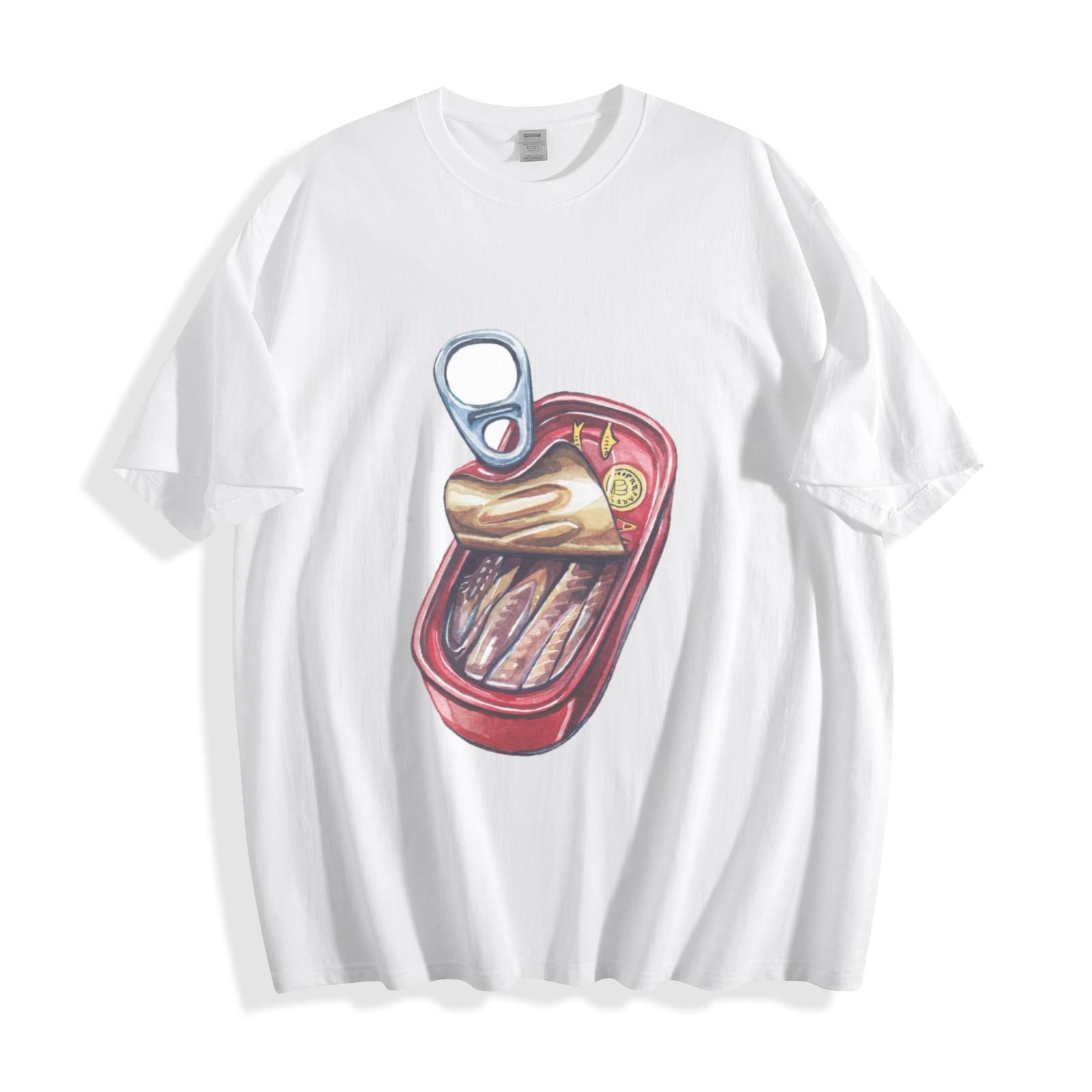 Vintage Sardine Can T-Shirt Mens Womens Tees Top - Retro Seafood Art Unisex Tee M