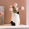 Ceramic Vase Cat Flower Arrangement Ornament Dried Flower Bouquet Creative Vase Living Room TV Cabinet Girls Room Tabletop Decor