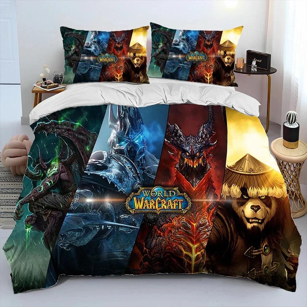 3D Print Game World Warcraft WOW Bedding Set Duvet Cover Bed Set Quilt Cover Pillowcase Comforter King Queen Size Boys Adult