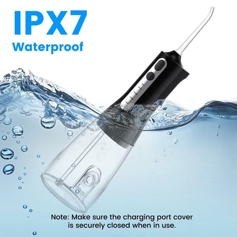 Wasserstrahl-Zahnreiniger Oral Irrigator 4-Modus Tragbar Zähne Wasserpistole 330ML Wassertank Zahnreiniger USB-Aufladung IPX7 Wasserdicht Reinigen