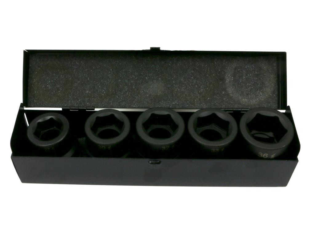Zestaw Nasadek Udarowych 1" 5 Cz. 27. 30. 32. 33. 36 Mm Ze Stali Crmo Din 3129 Waryński
