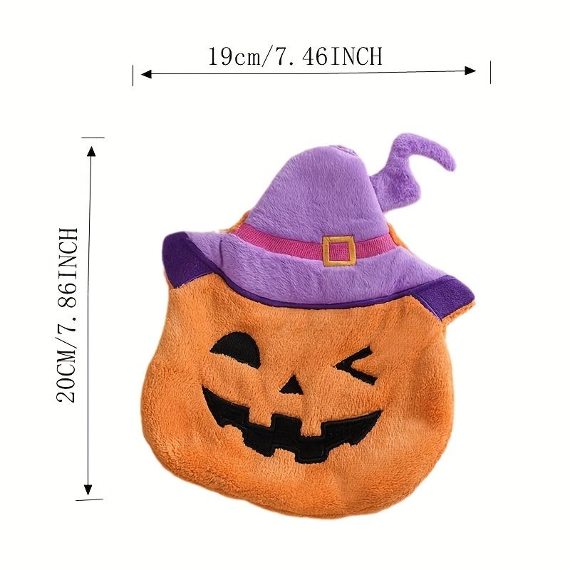Halloween Pumpkin Coral Fleece Hand Towel - Cute Pumpkin Design, Polyester, Perfect for Kitchen, Bathroom, and Party Decorations
