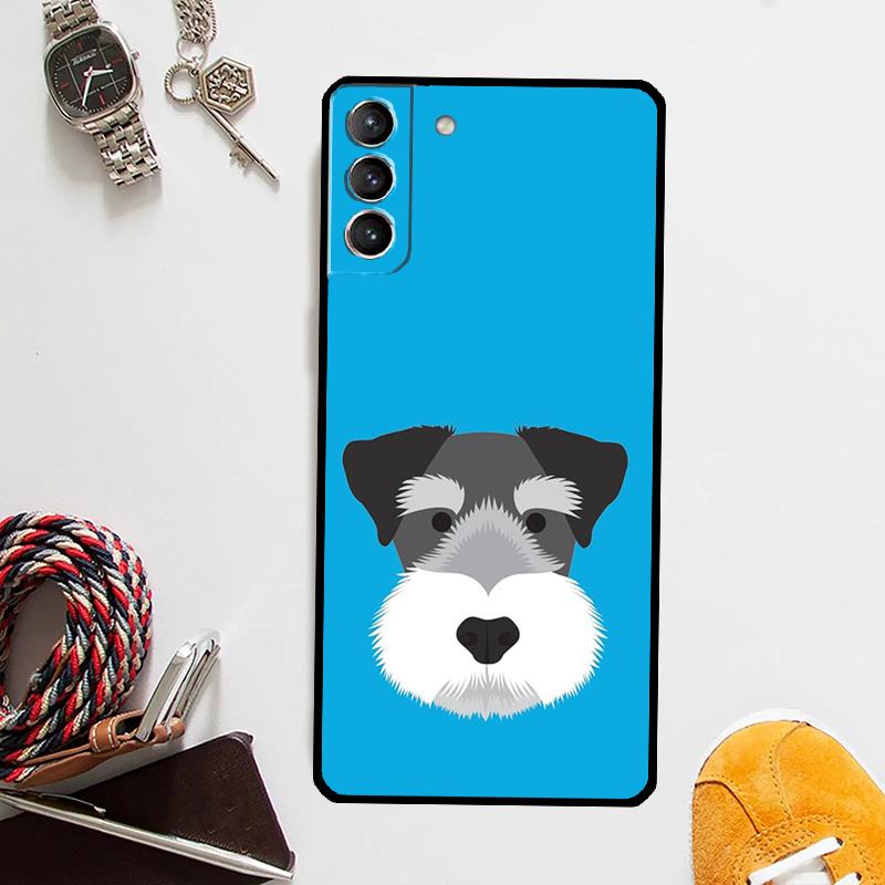 Cartoon Schnauzer Dog Case For Samsung Galaxy S25 Ultra S20 S21 S22 S23 Plus S24 Ultra S9 S10 S25 FE Cover Coque