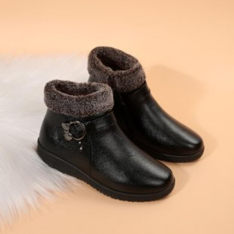 

Женские кожаные зимние утепленные водонепроницаемые удобные теплые непродуваемые легкие походные водонепроницаемые противоскользящие с толстой подошвой амортизирующие зимние ботинки 41 чёрный