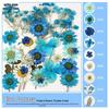Handmade Pressed Flower Bookmark and Epoxy Sticker Pack with Real Leaf and Plant Specimens for DIY Face Makeup.