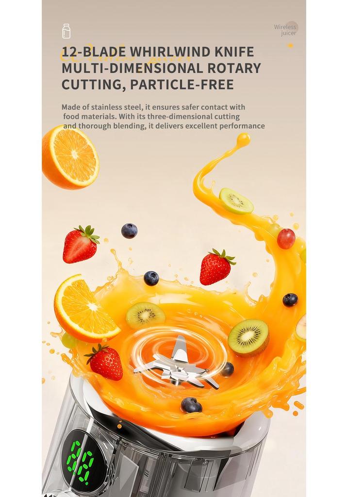 Portable Wireless Auto Juicer & Blender: Large Capacity, Multi-functional for Home