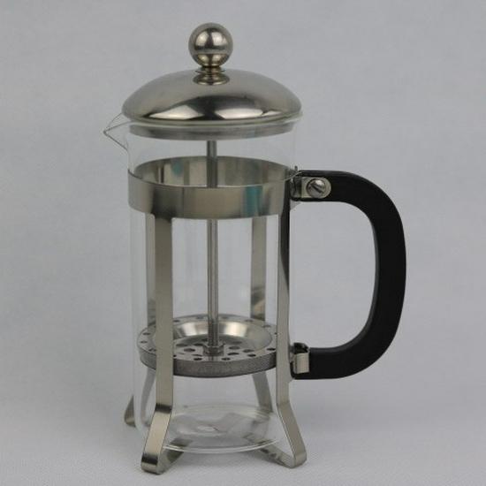 Heat-Resistant French Press Coffee & Tea Maker with Bamboo Handle and Stainless Steel Filter