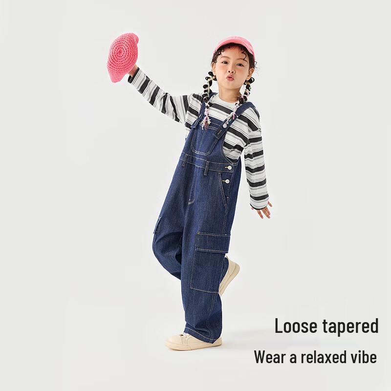 Girls' Loose Denim Overalls