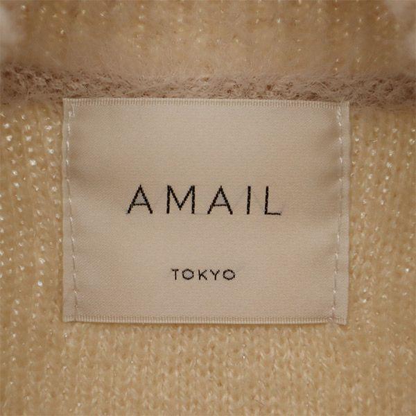 Unused AMAIL Long Sleeve Turtleneck Shaggy Knit Sweater F Beige Women Used