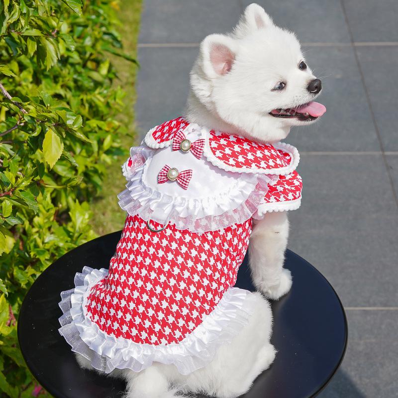 Small Fragrant Wind Big Dog Can Lead Dog Golden Hair Flying Sleeve Skirt Cat Skirt Teddy Pet Supplies Cat Clothes Clothing