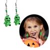 Spooky Green Spirit Earrings Small Dangle Drop Ear Rings Cute Halloween Themed Ears Pendant Accessories Jewelry Gift
