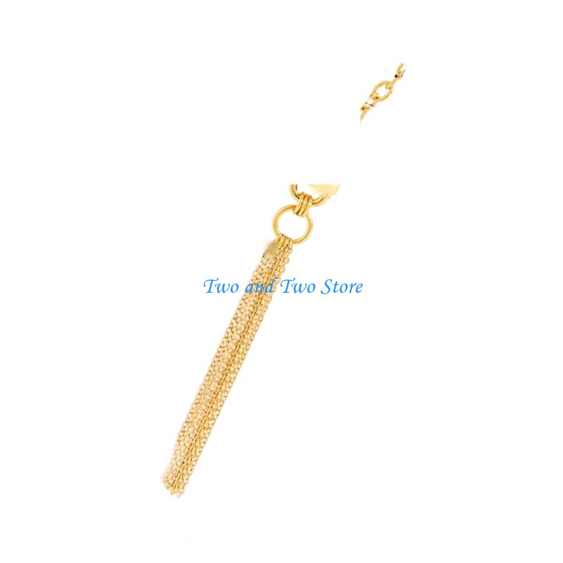 HX6F Delicate Lock Tassels Pendant Necklace Adjustable Chain Collarbone Chain Jewelry CN