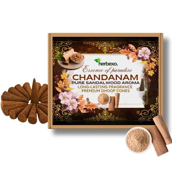 Herbexo Чистый Сандал (Чандан) Attar Dhoop Sticks | Стойкие величественные ароматы Ittar | 100% натуральный, без древесного угля
