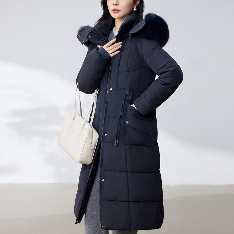 Fashion Woman Parkas Winter Long Coats Hooded Faux Fur Collar Thick Warm Overcoat Women's Jackets