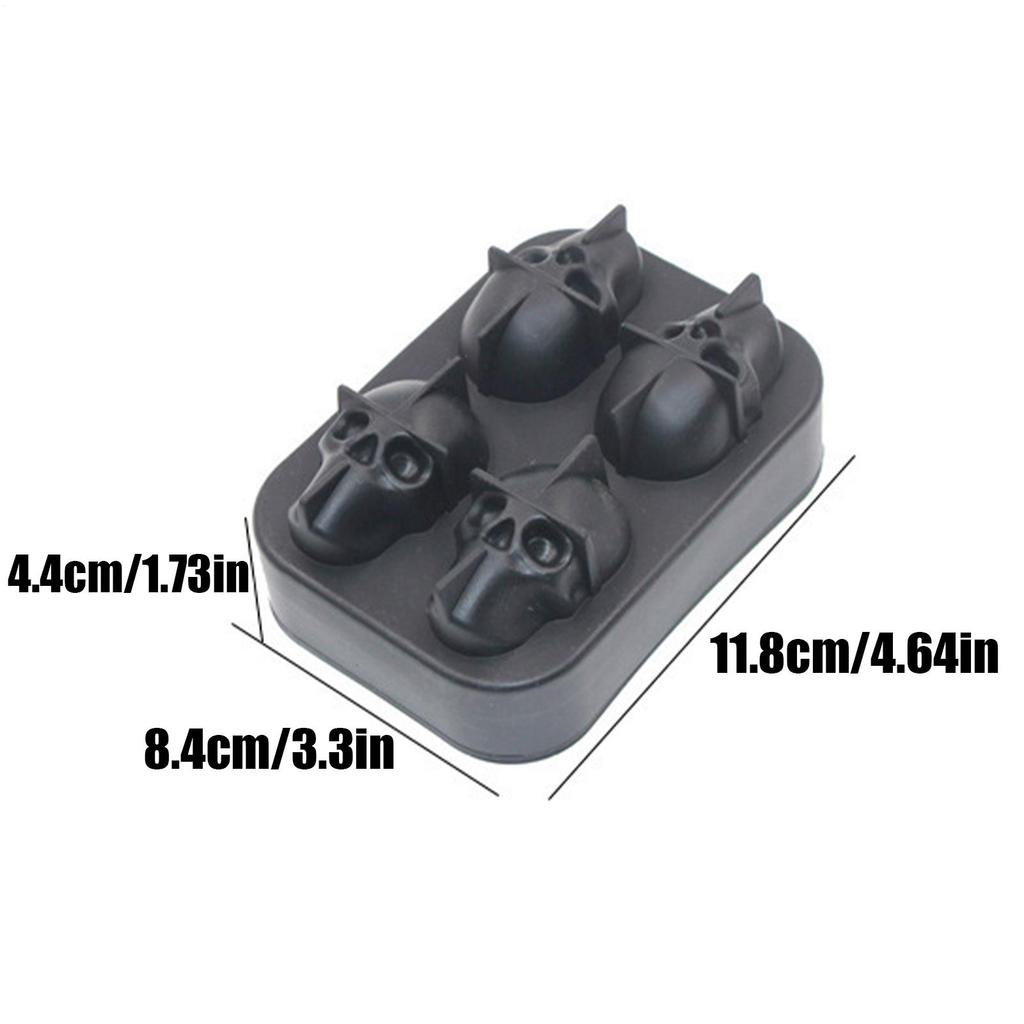 Skull Ice Tray Silicone Ice Mold For Cocktail Halloween Party Supplies Kitchen Drink Decoration For Beverage Juice Wine Water