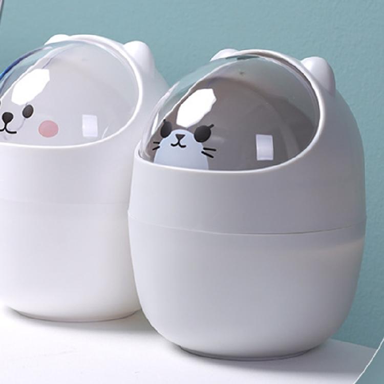 Plastic Desktop Trash Bin Children Students Multifunctional Pen Holder