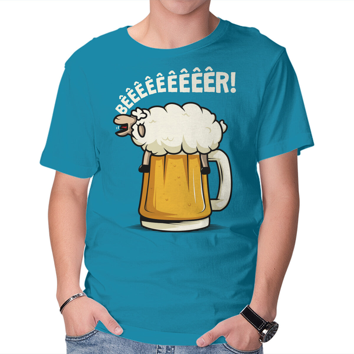 Unisex Crew Neck T-Shirt Singing Sheep Graphic Short Sleeve Casual Tee XXXL
