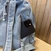 Dżinsowy Plecak Damski Duża Pojemność Retro Torba na Ramię Crossbody Wielofunkcyjna Torba na Pierś