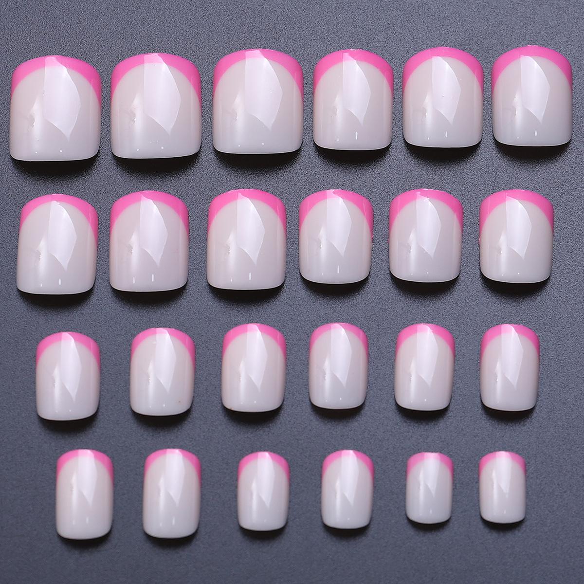 

240 шт. в коробке, французский минималистский розово-красный съемный накладной ноготь, короткий носимый продукт для ногтей бездна