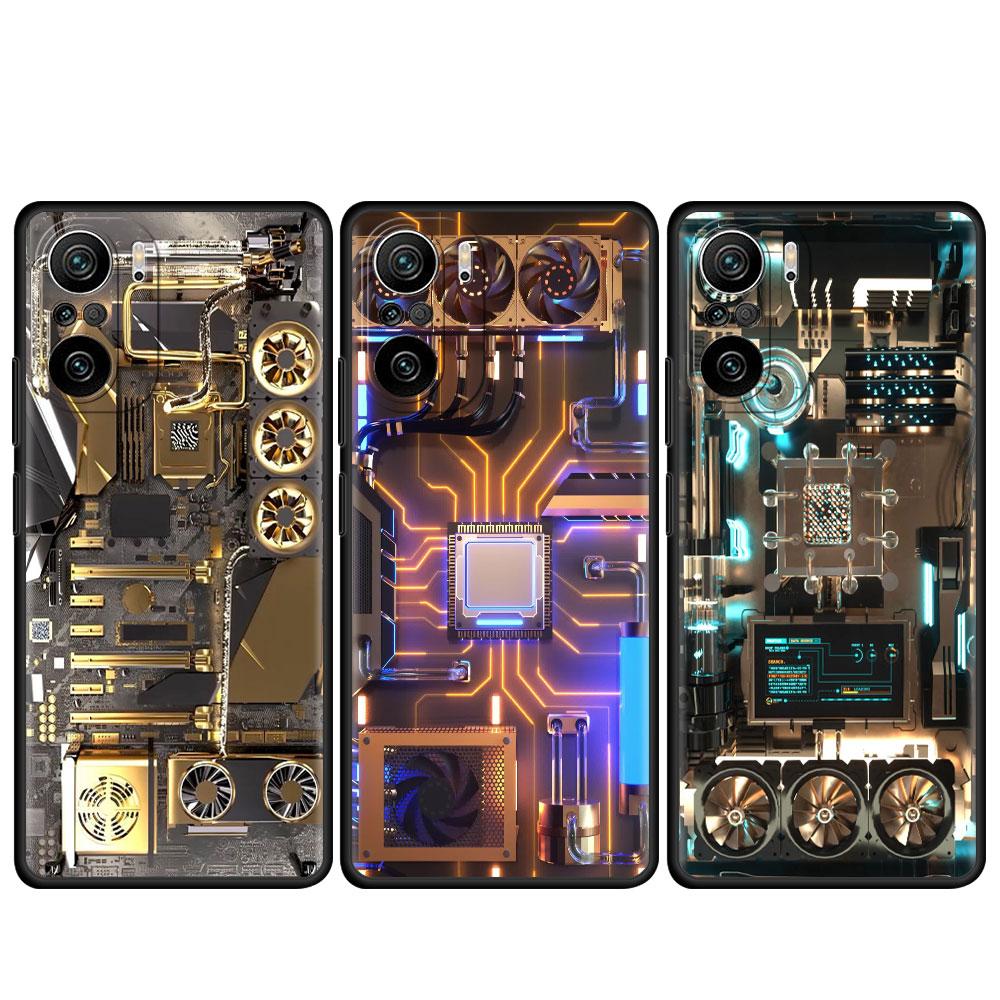 Hülle für Xiaomi Redmi Note 11 9S 10 9 8 7 9A 9C 9i K40 8T 10C 9T K50 Silikonhülle Vintage Leiterplatte