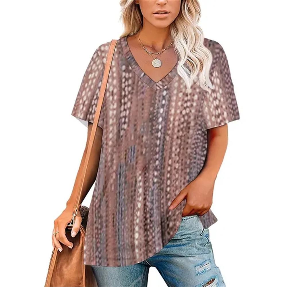Σέξι Πουλόβερ με Λαιμόκοψη V Ευέλικτο T-Shirt Γυναικείο Μπλουζάκια με Ντεγκραντέ Εκτύπωση Ρούχα Unisex Vintage Streetwear Καθημερινό Στυλ Μόδα Streetwear
