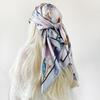 Women's Silk Scarf Large Square Scarf Fashion Floral Print Vintage Headscarf Faux Silk Satin Scarf