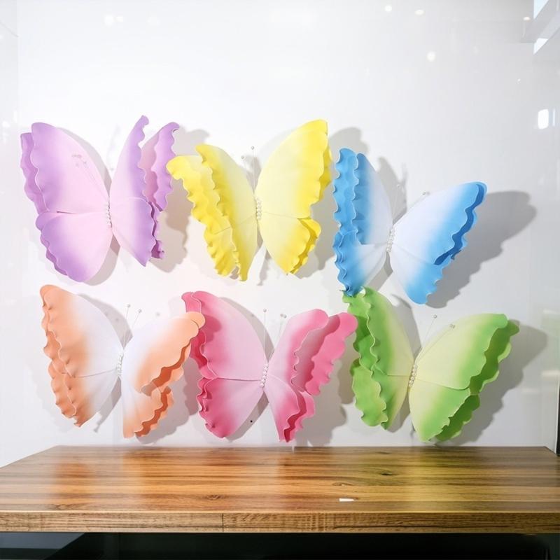 Lebendige Farbfalter Partyraum Dekoration 50cm Großes 3D-Schmetterlingsornament für Hochzeit und Event Wandkunst