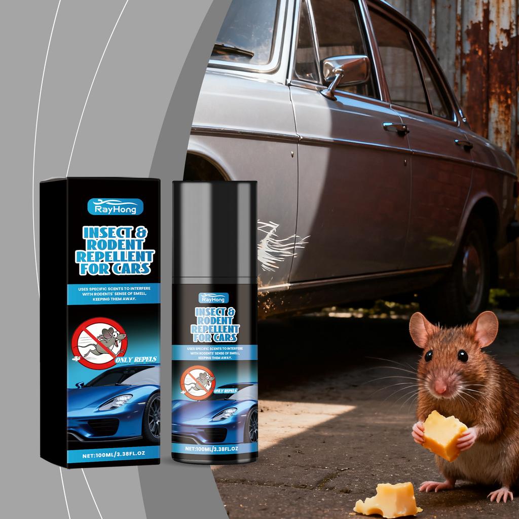 RAYHONG Car Rodent Repellent Spray Daily Outdoor Portable Mouse Deterrent for Vehicle Protection