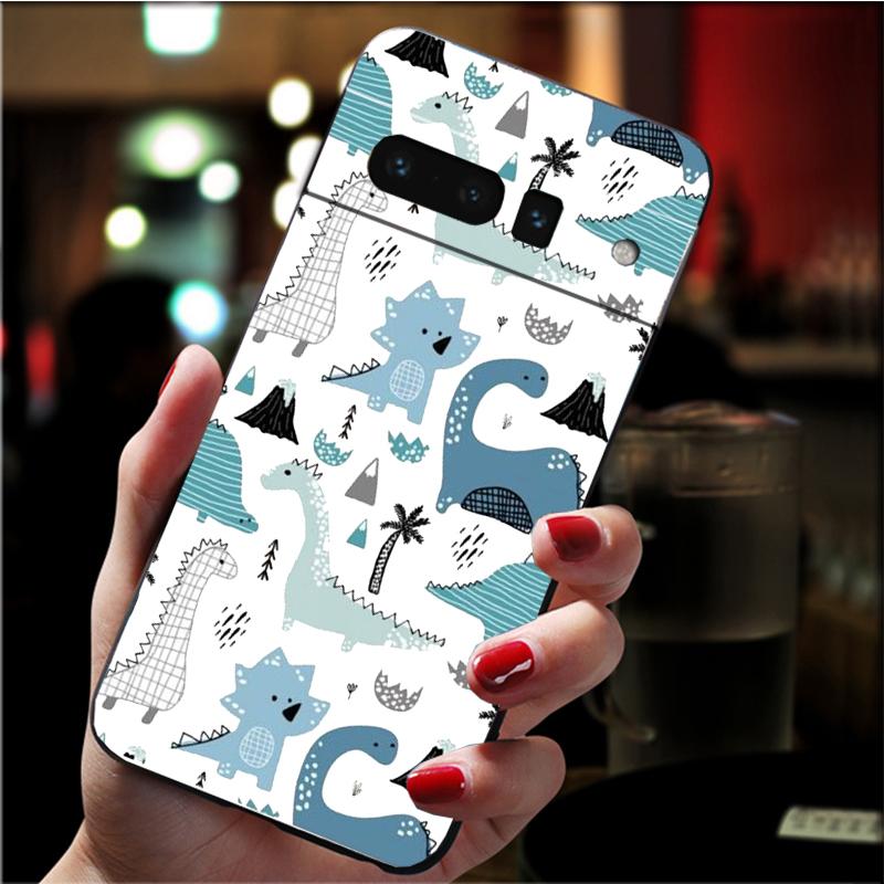 Phone Case for Google Pixel 7 Pro 7 6A 6 Pro 5A 4A 3A Pixel 4 XL Pixel 5 6 4 3 XL 3A XL 2 XL Cute Baby Dinosaur Case Funda