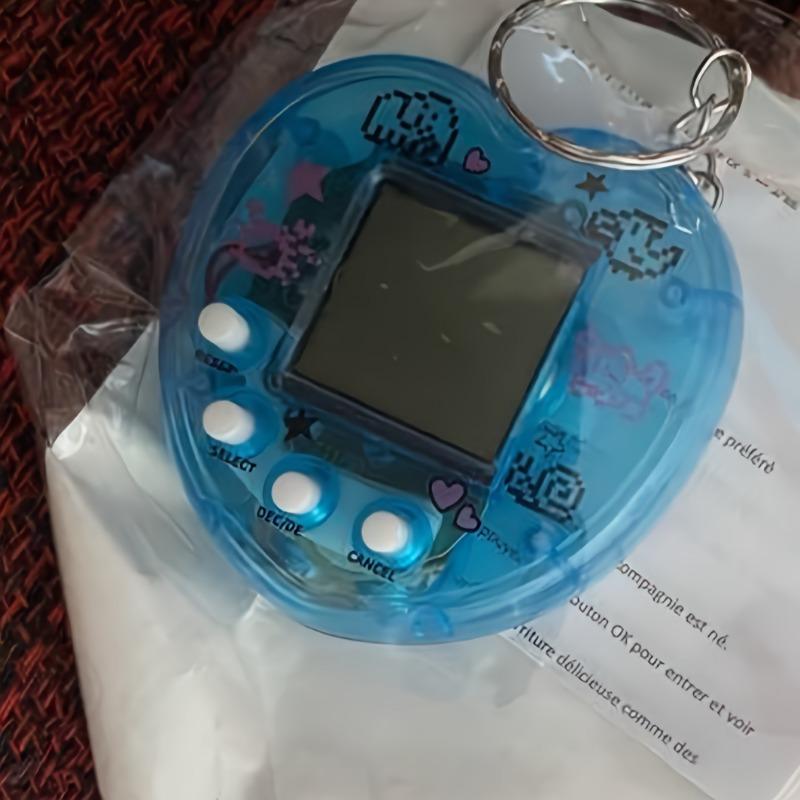 Retro Electronic Pet Handheld Game Console Mini Virtual Pet Keychain Toy for Kids 1PCS синий