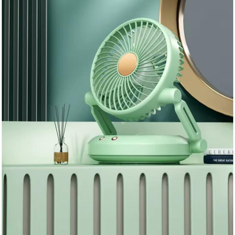 Desktop USB Wall Hanging Fan Folding Remote Control Shaking Head Household Atmosphere Light Electric Fan Storage Kitchen&Bathroom